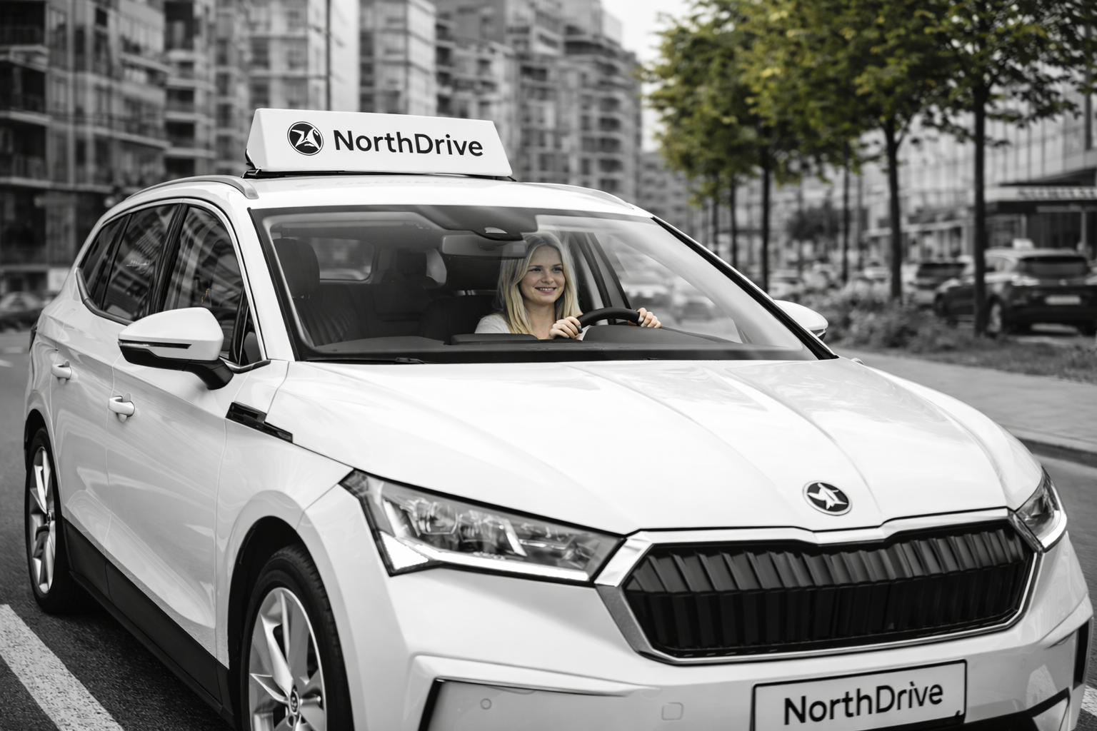 Elev under køretime hos NorthDrive køreskole i Ørestad